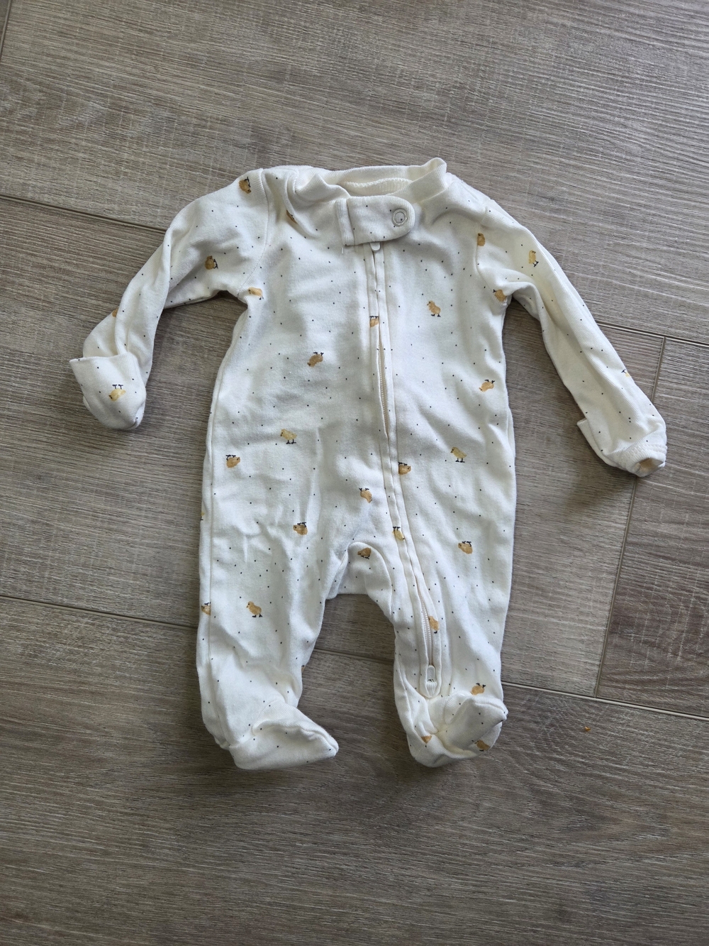 Carter's Cream Footed One-Piece with Yellow Duck Print